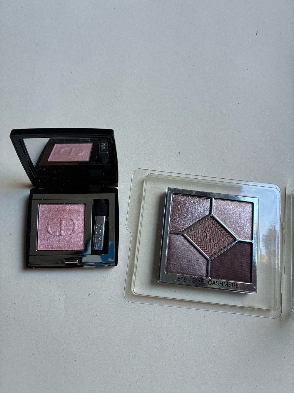 Dior 669 Soft Cashmere 5 Couleurs Palette & Mono Eyeshadow 619 Tutu Duo